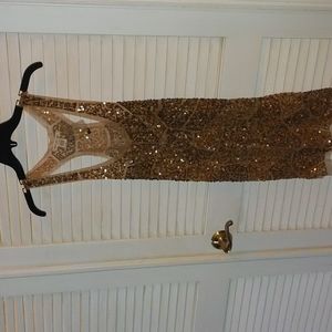 Sequined brown dress